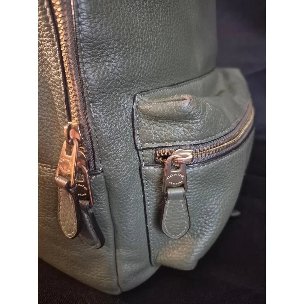 COACH Bag 30550 Backpack Pebbled Leather Medium Women's - Rare Green Authentic